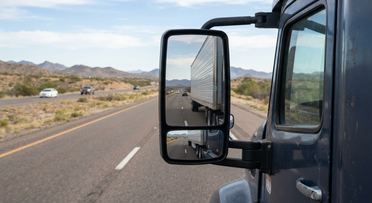 A tractor-trailer on the road