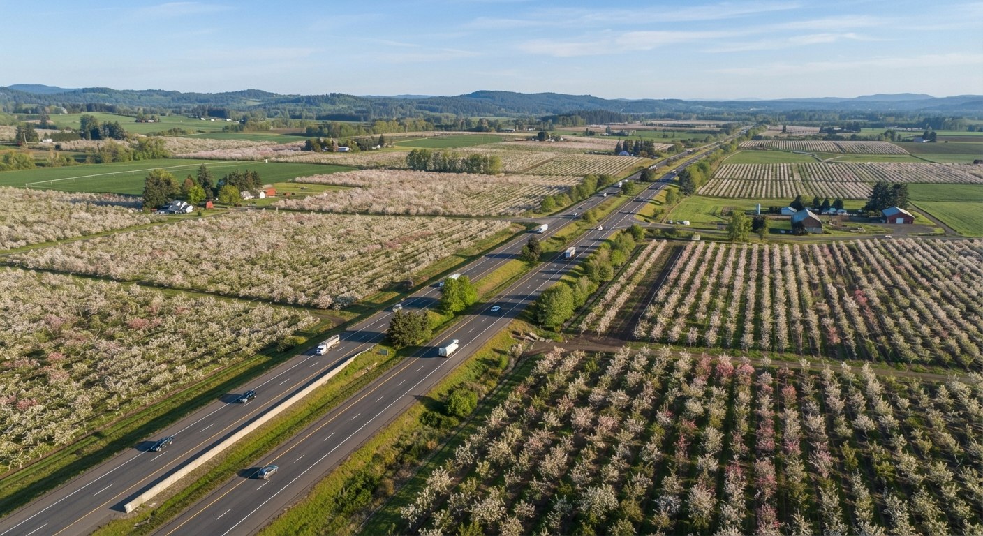 Highway through open country